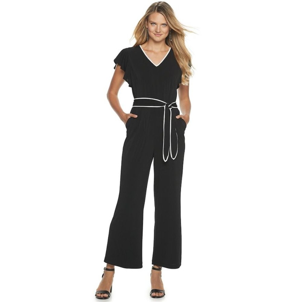 Apt. 9 Flutter Sleeve Cropped Jumpsuit X-Large